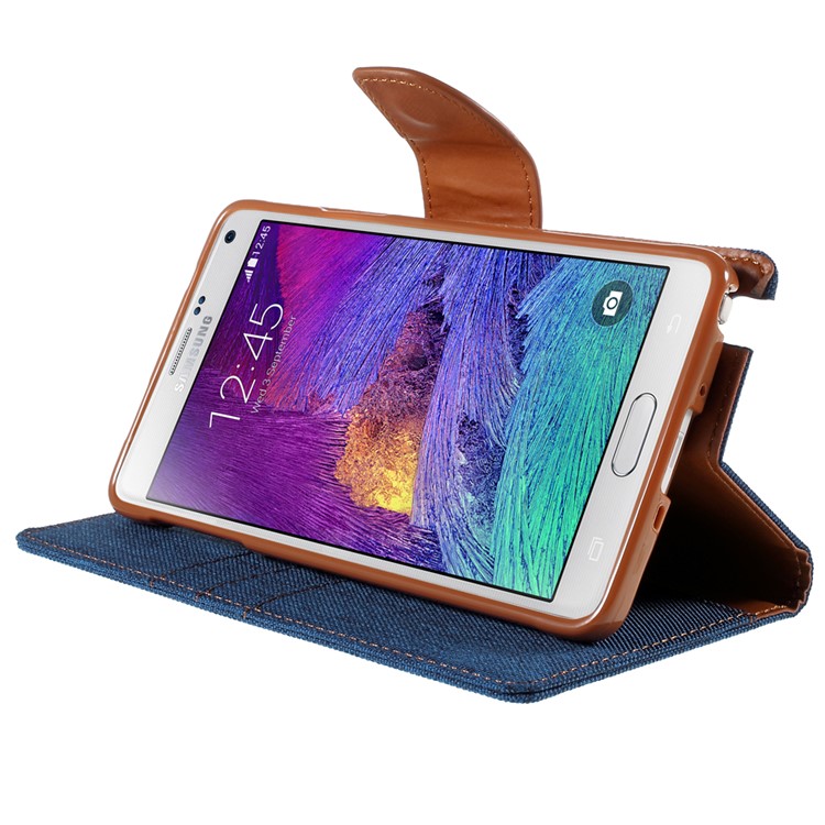 MERCURY GOOSPERY Canvas Leather Case for Samsung Galaxy Note 4 N910 - Baby Blue-4