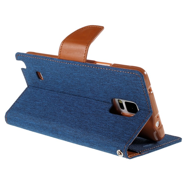 MERCURY GOOSPERY Canvas Leather Case for Samsung Galaxy Note 4 N910 - Baby Blue-5