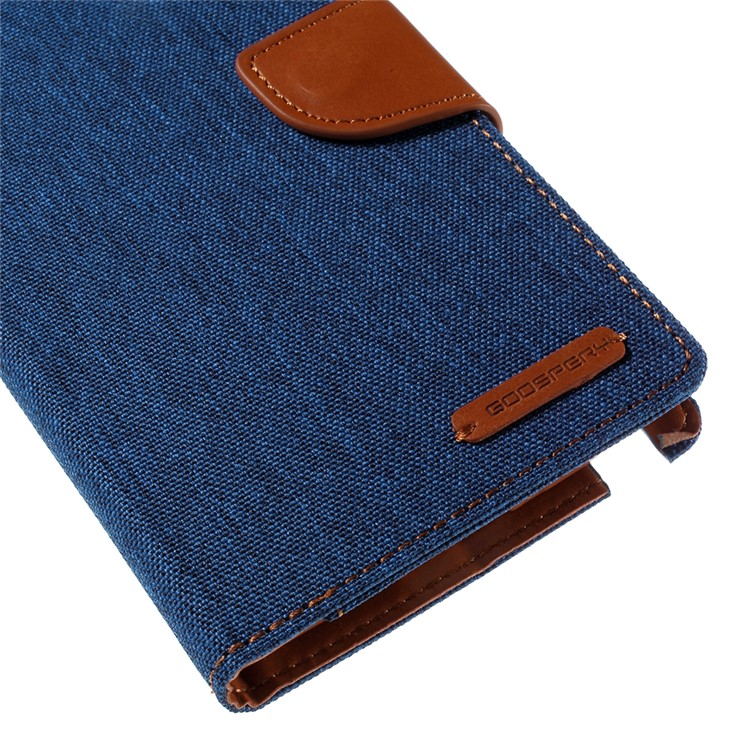 MERCURY GOOSPERY Canvas Leather Case for Samsung Galaxy Note 4 N910 - Baby Blue-8