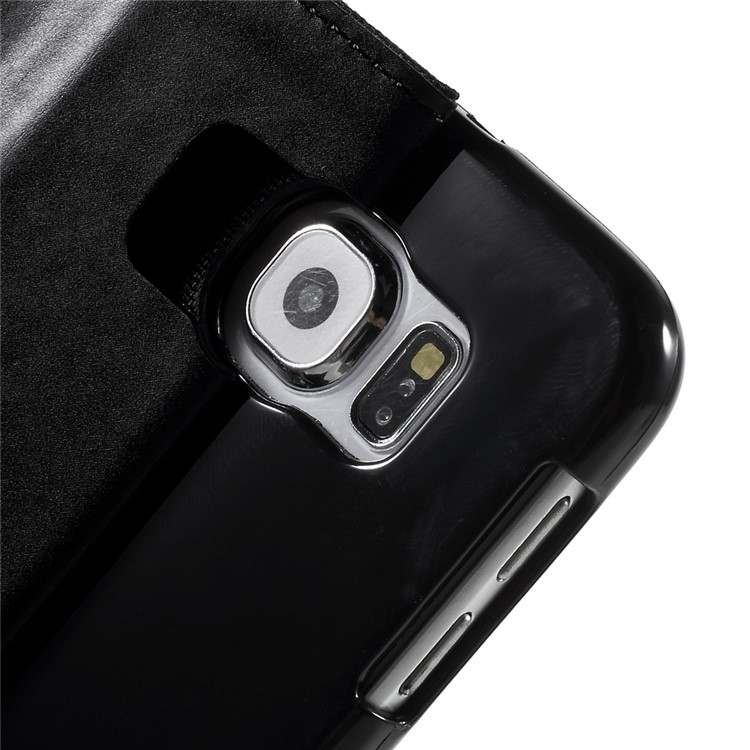 MERCURY GOOSPERY Canvas Wallet Leather Case for Samsung Galaxy S6 G920 - Black-6