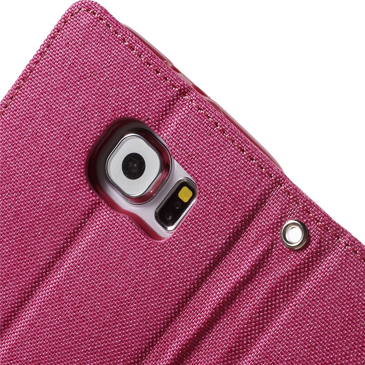 MERCURY GOOSPERY Canvas Flip Leather Shell for Samsung Galaxy S6 G920 - Rose-7