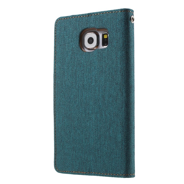 MERCURY GOOSPERY Canvas Leather Phone Case for Samsung Galaxy S6 G920 - Green-2