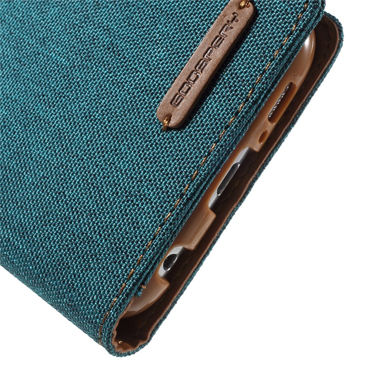 MERCURY GOOSPERY Canvas Leather Phone Case for Samsung Galaxy S6 G920 - Green-7