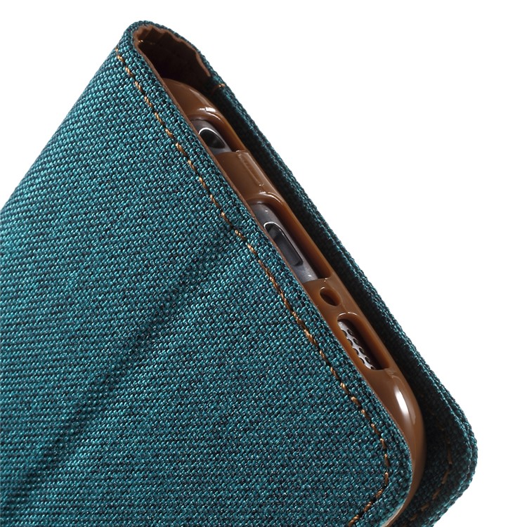 MERCURY GOOSPERY Canvas Leather Phone Case for Samsung Galaxy S6 G920 - Green-8