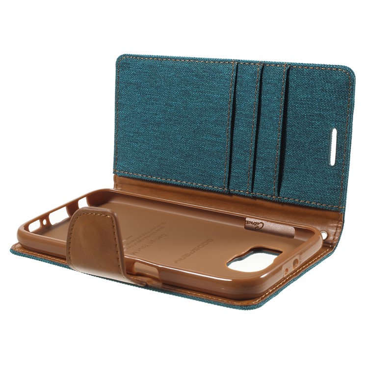 MERCURY GOOSPERY Canvas Leather Phone Case for Samsung Galaxy S6 G920 - Green-9