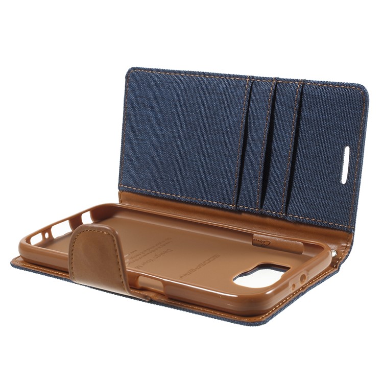 MERCURY GOOSPERY Canvas Wallet Leather Case for Samsung Galaxy S6 G920 - Dark Blue-10