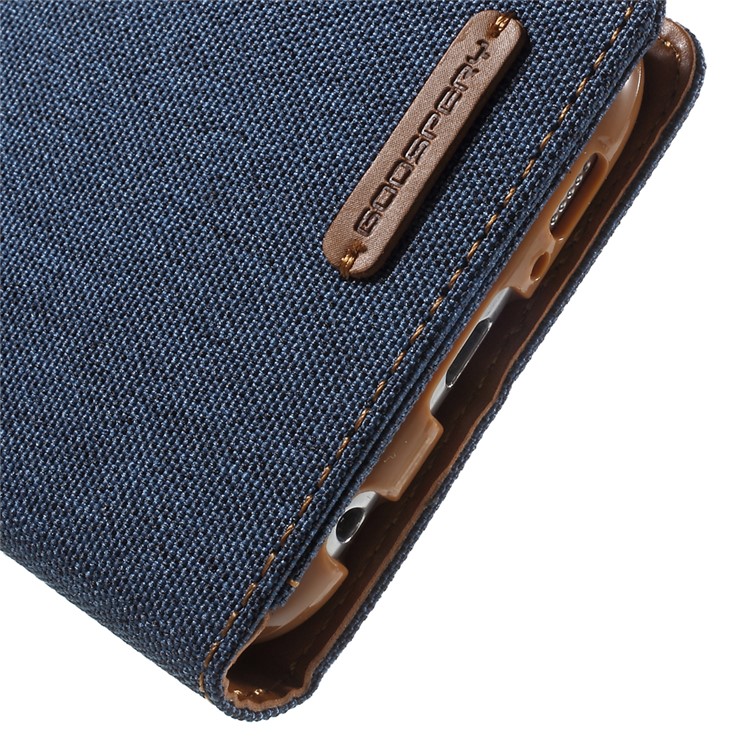 MERCURY GOOSPERY Canvas Wallet Leather Case for Samsung Galaxy S6 G920 - Dark Blue-8