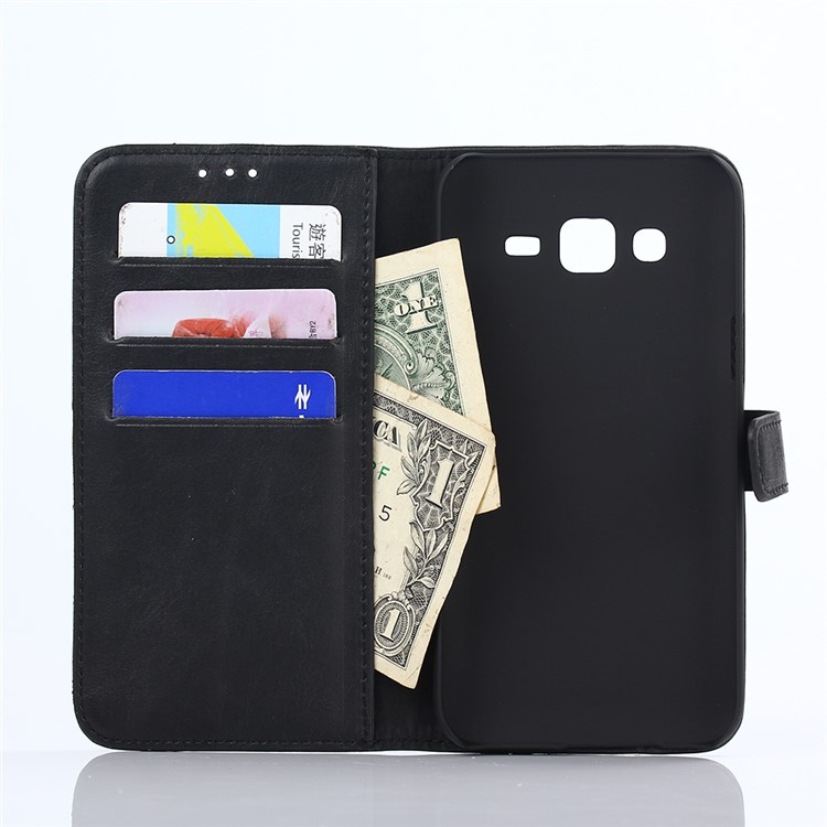 Retro Style Stand PU Leather Case for Samsung Galaxy J5 SM-J500F - Black-10