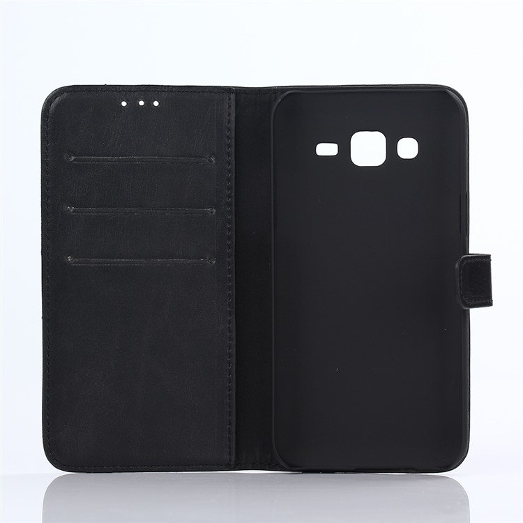 Retro Style Stand PU Leather Case for Samsung Galaxy J5 SM-J500F - Black-3