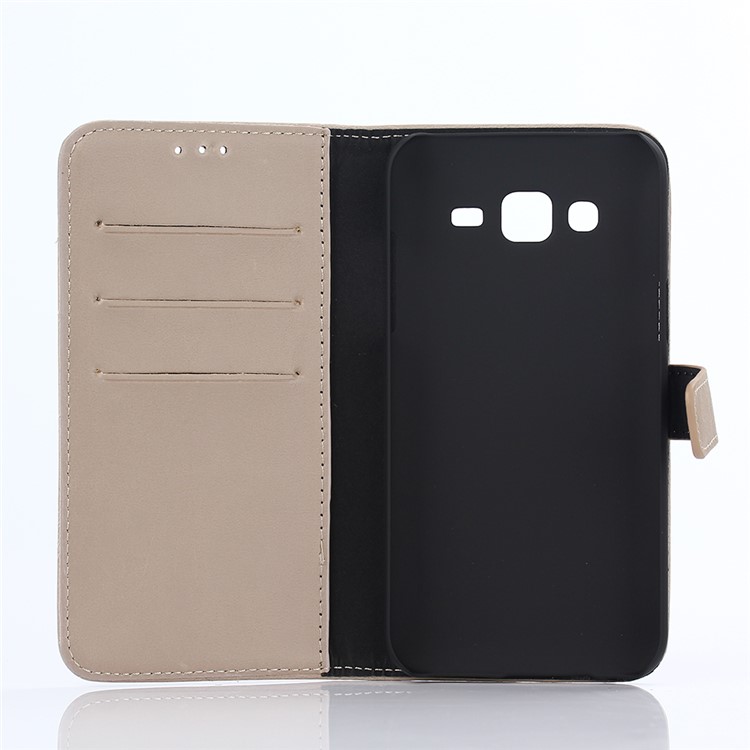 Retro Style Stand Wallet Leather Cover for Samsung Galaxy J5 SM-J500F - Grey-3