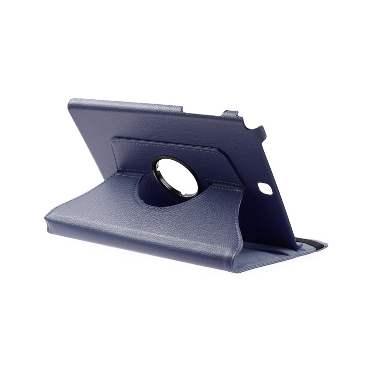 ENKAY Litchi Grain Leather Rotary Stand Cover for Samsung Galaxy Tab A 9.7 T550 T555 - Dark Blue-1