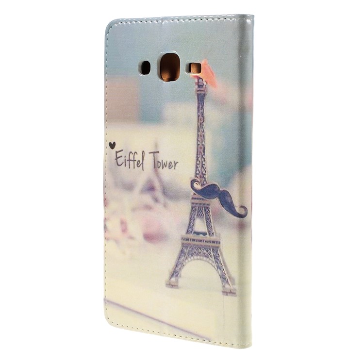 Wallet Leather Case for Samsung Galaxy J7 SM-J700F with Stand - Eiffel Tower-2