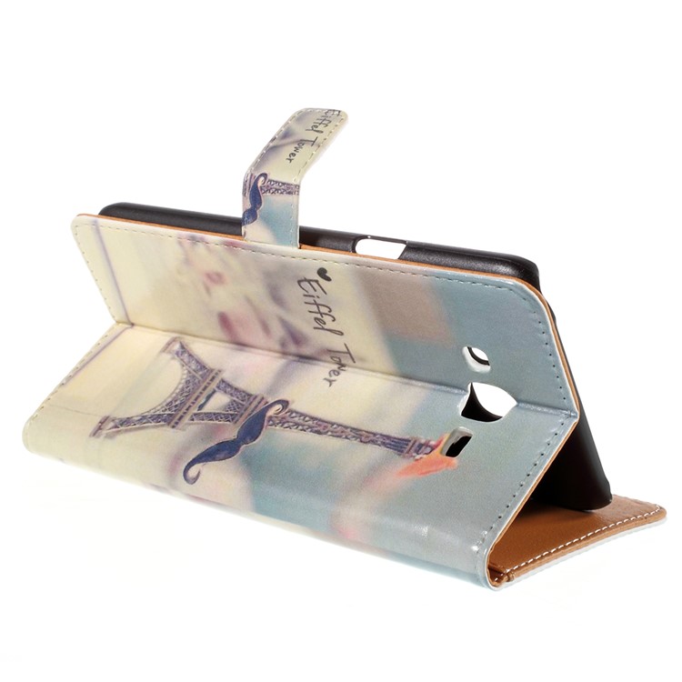 Wallet Leather Case for Samsung Galaxy J7 SM-J700F with Stand - Eiffel Tower-5
