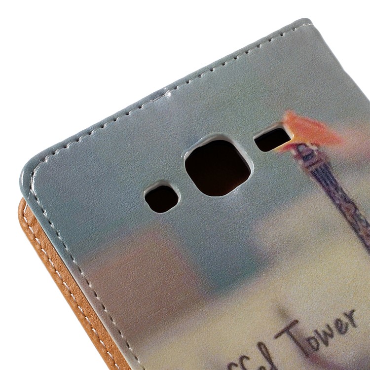 Wallet Leather Case for Samsung Galaxy J7 SM-J700F with Stand - Eiffel Tower-9