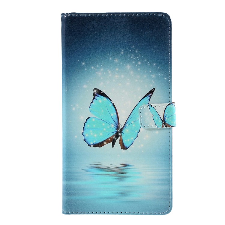 Wallet Leather Case for Samsung Galaxy J7 SM-J700F with Stand - Blue Butterfly-3