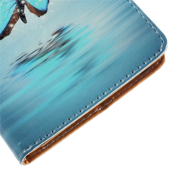 Wallet Leather Case for Samsung Galaxy J7 SM-J700F with Stand - Blue Butterfly-8