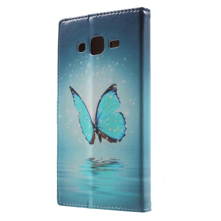 Wallet Leather Cover for Samsung Galaxy J5 SM-J500F - Blue Butterfly-2