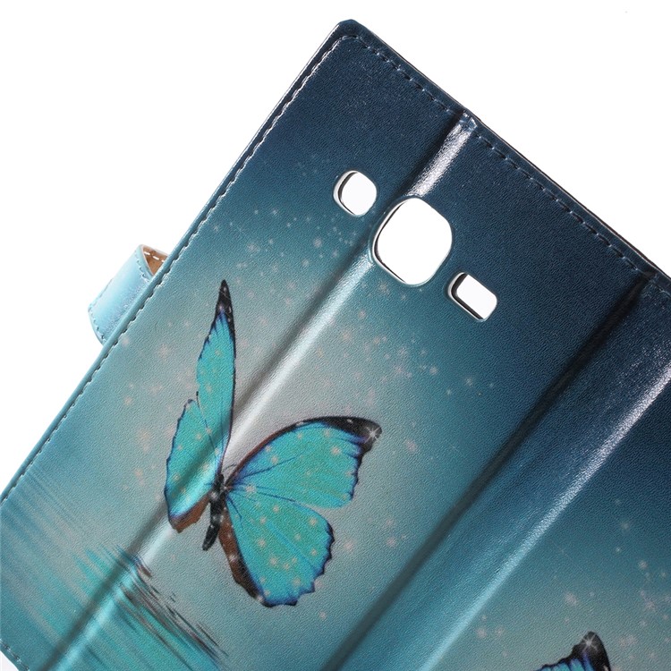 Wallet Leather Cover for Samsung Galaxy J5 SM-J500F - Blue Butterfly-5