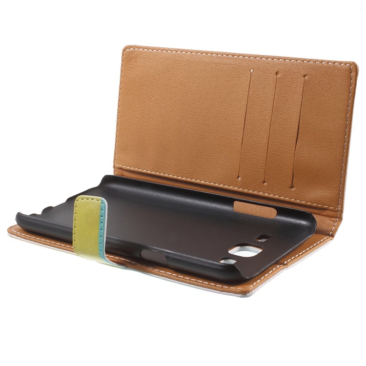 Wallet Leather Cover for Samsung Galaxy J5 SM-J500F with Stand - Rainbow Stripes-8