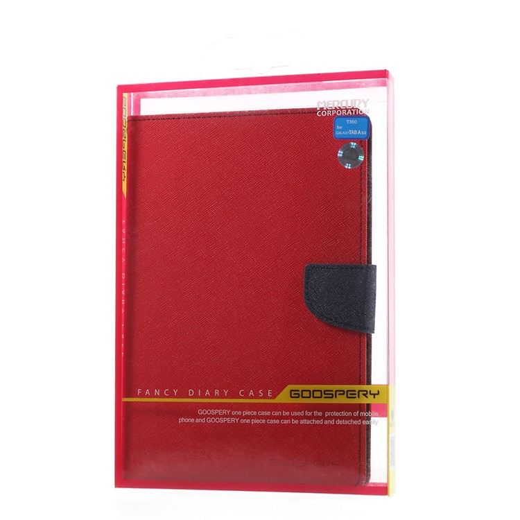 MERCURY GOOSPERY Fancy Diary Leather Cover for Samsung Galaxy Tab A 8.0 T350 - Red-11