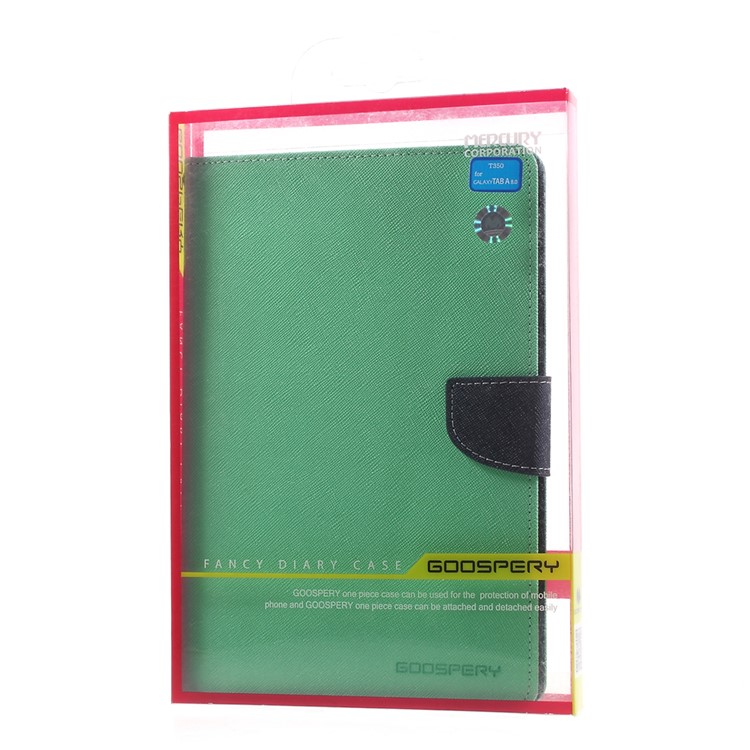 MERCURY GOOSPERY Leather Flip Cover for Samsung Galaxy Tab A 8.0 T350 - Cyan-11