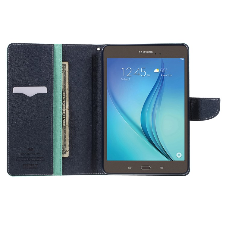 MERCURY GOOSPERY Leather Flip Cover for Samsung Galaxy Tab A 8.0 T350 - Cyan-6