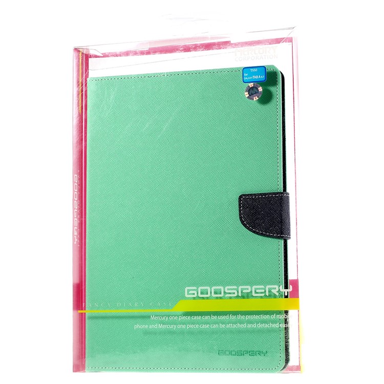 MERCURY GOOSPERY Leather Case for Samsung Galaxy Tab A 9.7 T550 T555 with Card Slots - Cyan-10