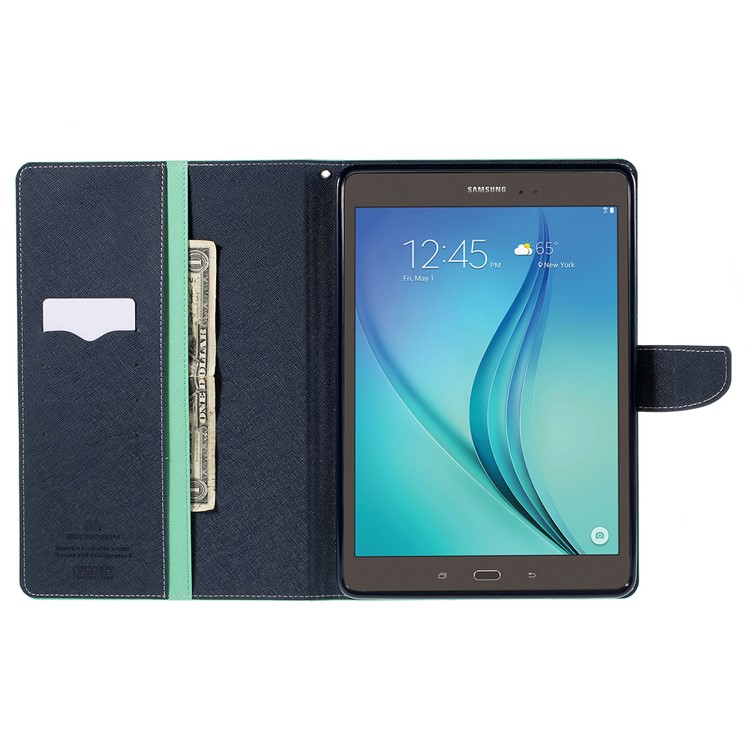 MERCURY GOOSPERY Leather Case for Samsung Galaxy Tab A 9.7 T550 T555 with Card Slots - Cyan-5
