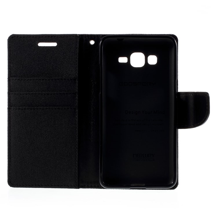 MERCURY GOOSPERY Canvas Leather Case for Samsung Galaxy Grand Prime SM-G530H - Black-10