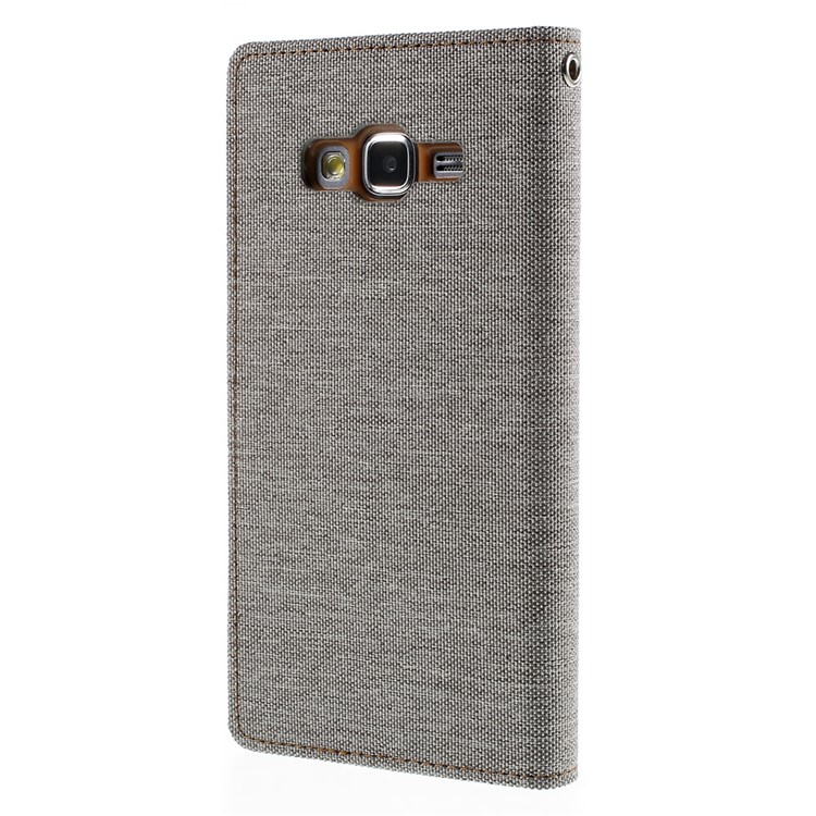 MERCURY GOOSPERY Canvas Leather Cover for Samsung Galaxy Grand Prime SM-G530H - Grey-2