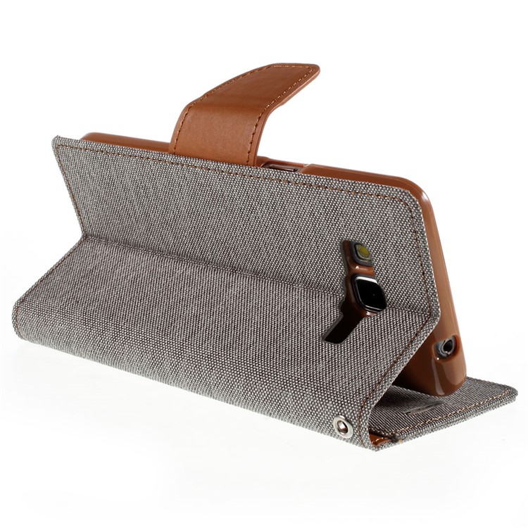 MERCURY GOOSPERY Canvas Leather Cover for Samsung Galaxy Grand Prime SM-G530H - Grey-5