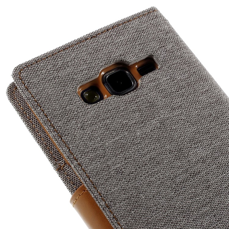 MERCURY GOOSPERY Canvas Leather Cover for Samsung Galaxy Grand Prime SM-G530H - Grey-8