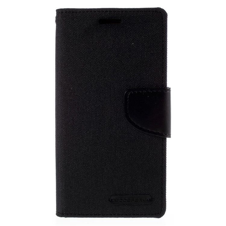 MERCURY GOOSPERY Canvas Leather Case for Samsung Galaxy S6 Edge G925 - Black-3