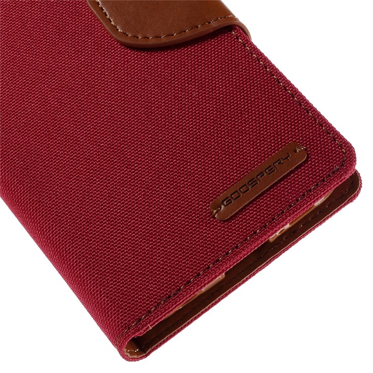 MERCURY GOOSPERY Canvas Leather Cover for Samsung Galaxy S6 Edge G925 - Red-8