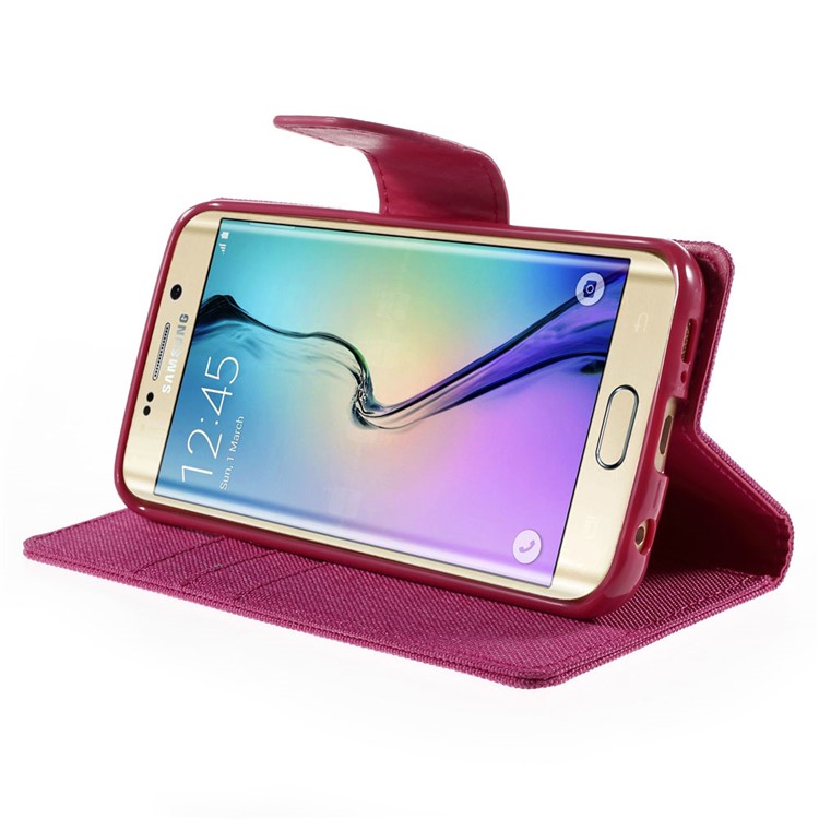 MERCURY GOOSPERY Canvas Leather Case Cover for Samsung Galaxy S6 Edge G925 - Rose-4