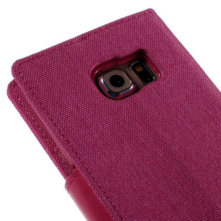MERCURY GOOSPERY Canvas Leather Case Cover for Samsung Galaxy S6 Edge G925 - Rose-8