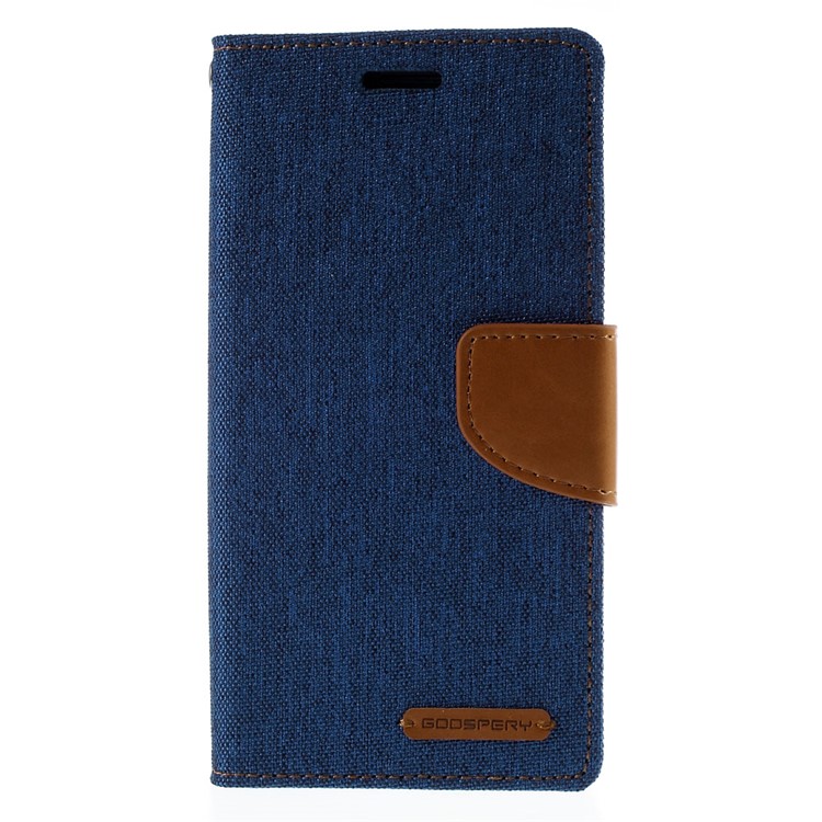 MERCURY GOOSPERY Canvas Leather Stand Cover for Samsung Galaxy S6 Edge G925 - Baby Blue-3