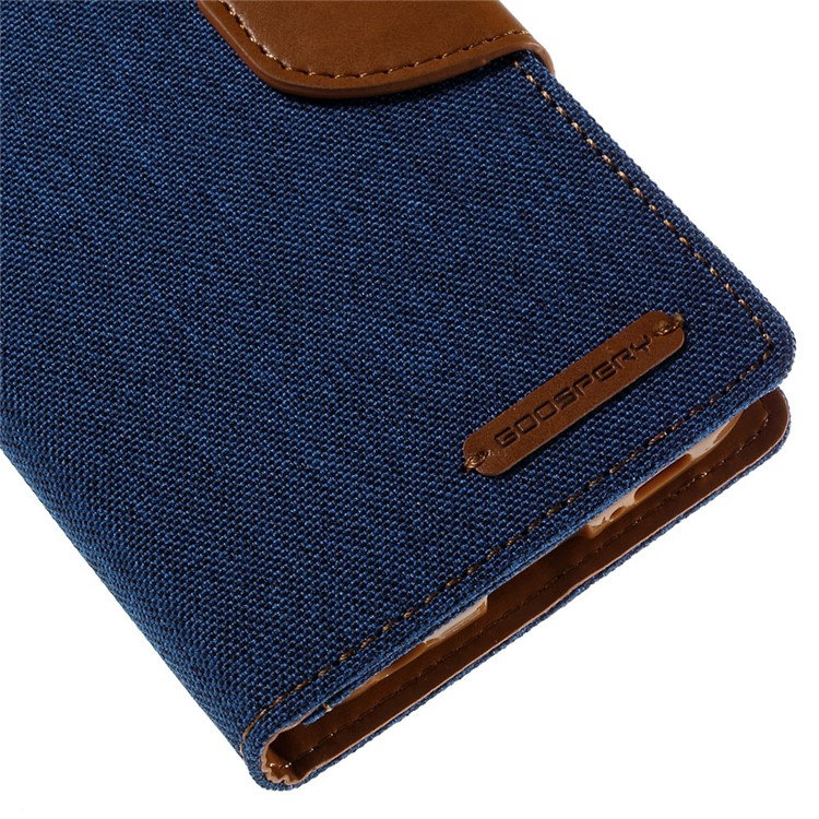 MERCURY GOOSPERY Canvas Leather Stand Cover for Samsung Galaxy S6 Edge G925 - Baby Blue-7