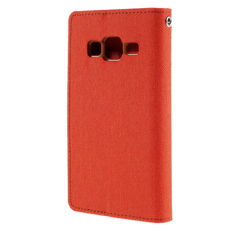 MERCURY GOOSPERY Canvas Leather Cover for Samsung Galaxy Core Prime SM-G360 - Orange-2