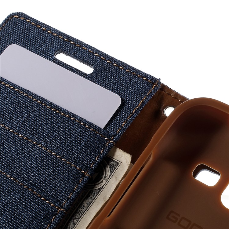 MERCURY GOOSPERY Canvas Leather Stand Case for Samsung Galaxy Core Prime SM-G360 - Deep Blue-7