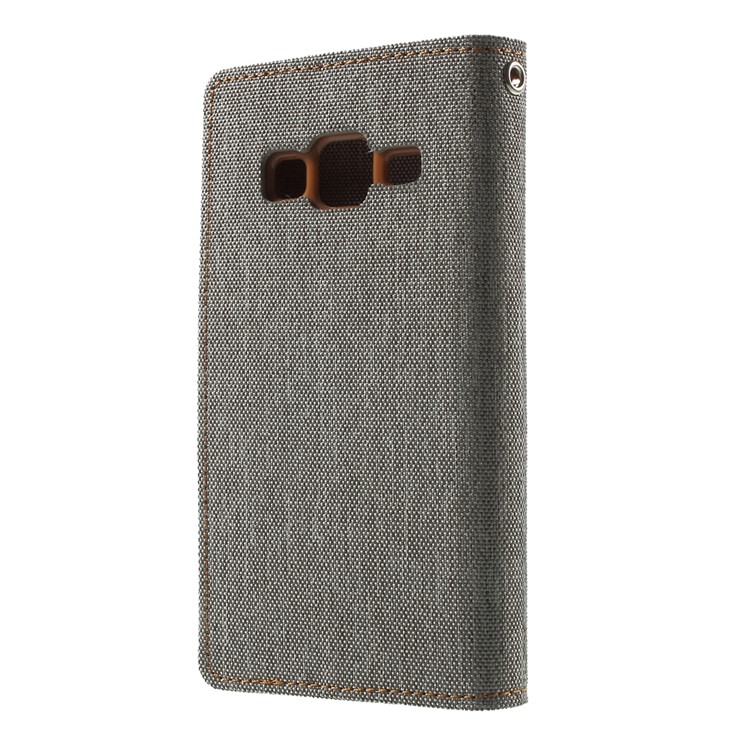 MERCURY GOOSPERY Canvas Leather Cover for Samsung Galaxy Core Prime SM-G360 - Grey-2