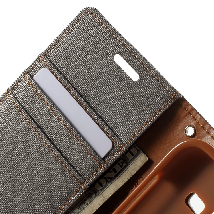MERCURY GOOSPERY Canvas Leather Cover for Samsung Galaxy Core Prime SM-G360 - Grey-5