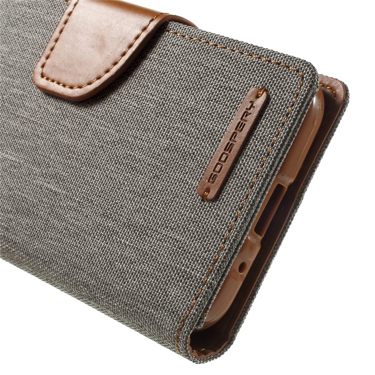 MERCURY GOOSPERY Canvas Leather Cover for Samsung Galaxy Core Prime SM-G360 - Grey-7