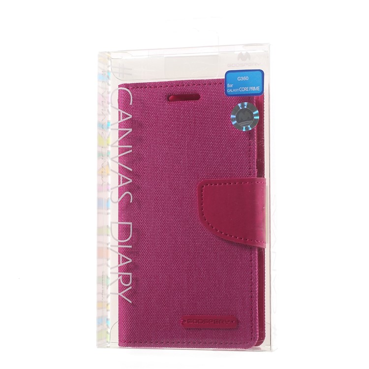MERCURY GOOSPERY Canvas Leather Case for Samsung Galaxy Core Prime SM-G360 - Rose-9