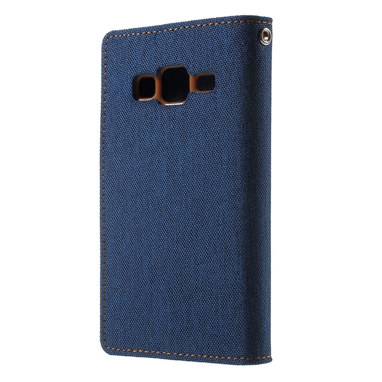 MERCURY GOOSPERY Canvas Leather Cover for Samsung Galaxy Core Prime SM-G360 - Light Blue-2
