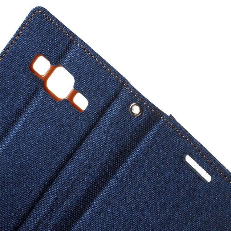 MERCURY GOOSPERY Canvas Leather Cover for Samsung Galaxy Core Prime SM-G360 - Light Blue-5