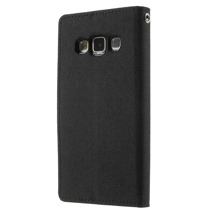 MERCURY GOOSPERY Canvas Leather Case for Samsung Galaxy A3 SM-A300F - Black-2