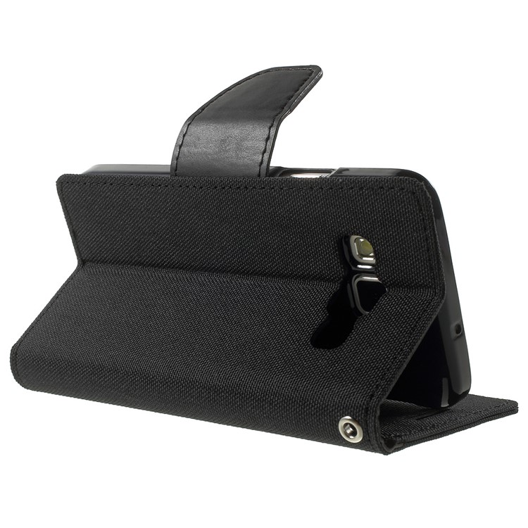 MERCURY GOOSPERY Canvas Leather Case for Samsung Galaxy A3 SM-A300F - Black-4