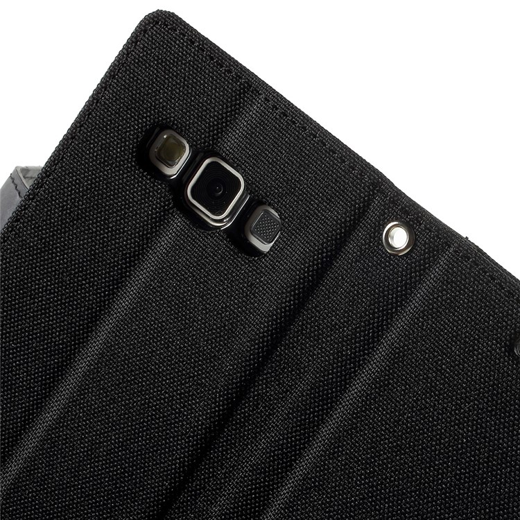 MERCURY GOOSPERY Canvas Leather Case for Samsung Galaxy A3 SM-A300F - Black-8