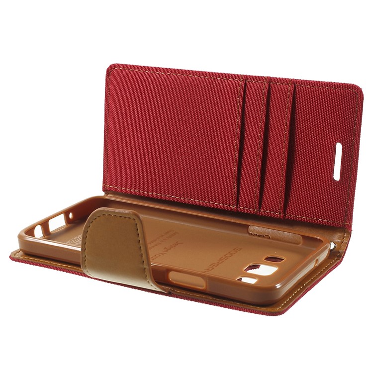 MERCURY GOOSPERY Canvas Leather Cover for Samsung Galaxy A3 SM-A300F - Red-6